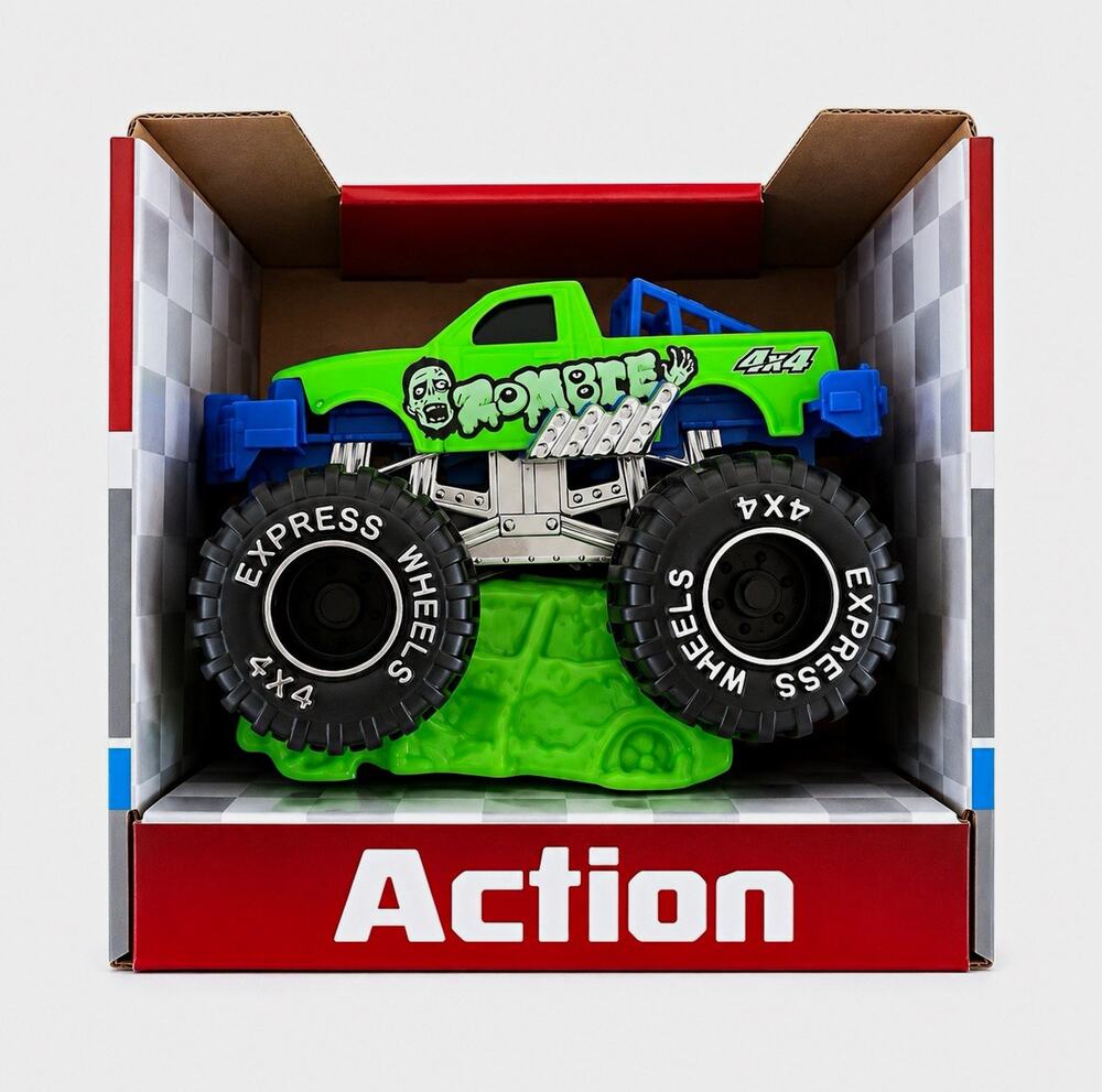 Turbo Wheels Action Zombie 4x4 Diecast Monster Truck Green/Blue/Black